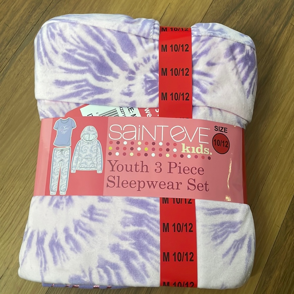 Saint Eve 3 piece pink tye‎ dye pajama set